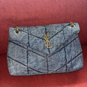 Yves Saint Laurent Denim Quilted Shoulder Bag